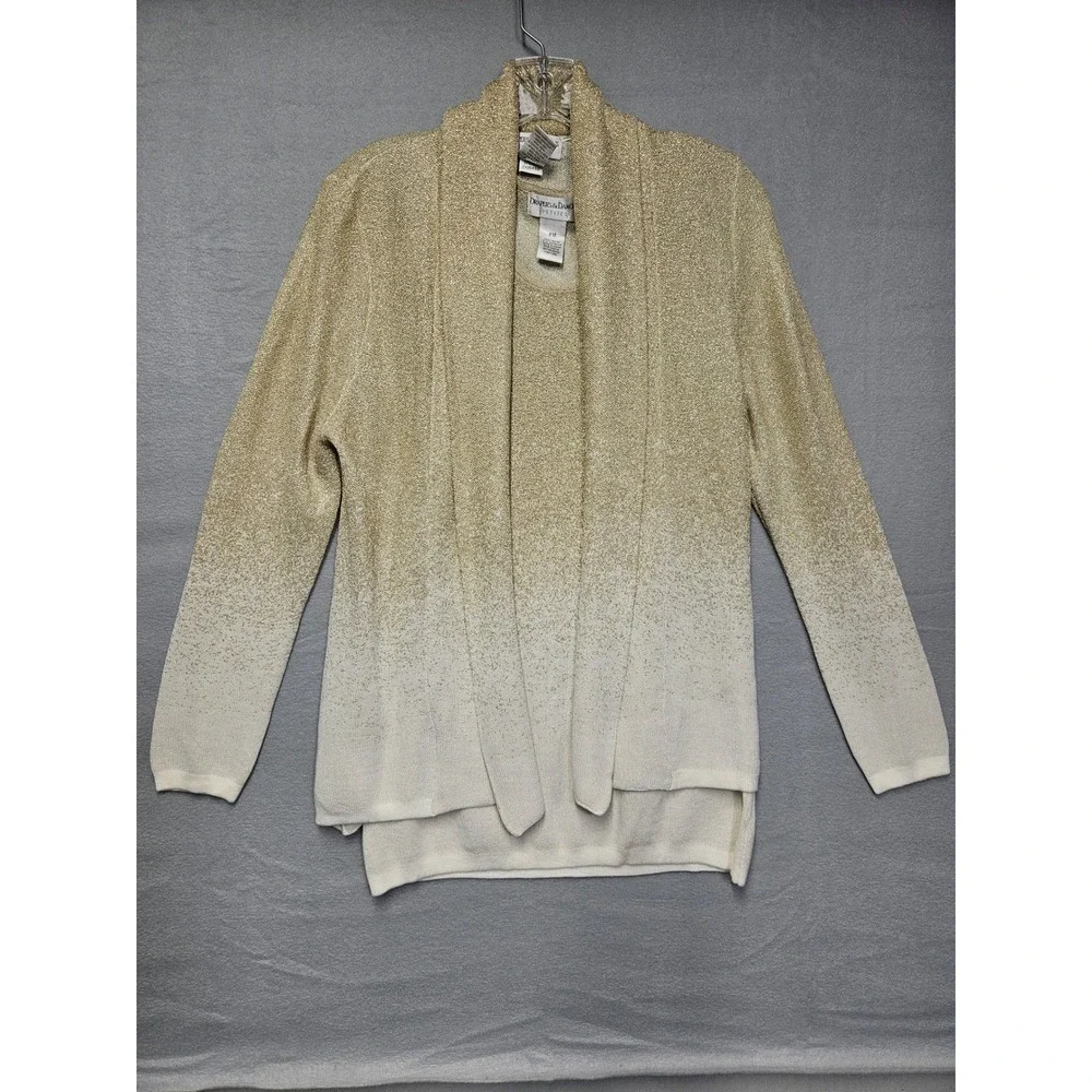Drapers & Damons Petites Gold Ombre Metallic Cardigan & Tank Set PM Womens